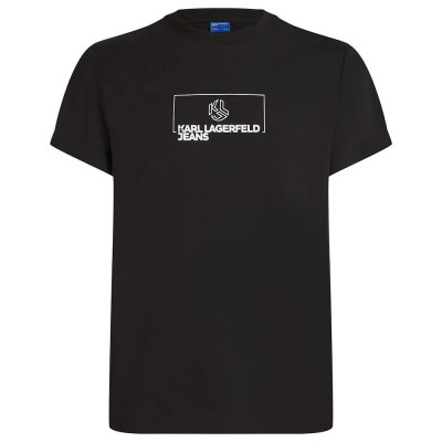 тениска,мъжки,тениски,karl,lagerfeld,outline,logo,slim,fit,t,shirt,black