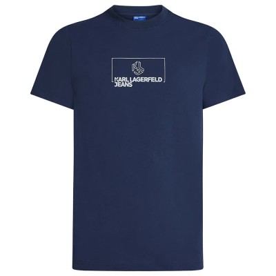 тениска,мъжки,тениски,karl,lagerfeld,outline,logo,slim,fit,t,shirt,black,iris,(blue)