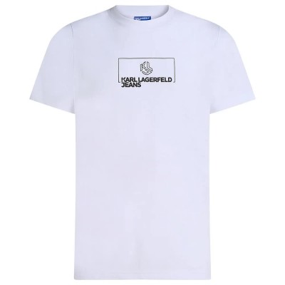 тениска,мъжки,тениски,karl,lagerfeld,outline,logo,slim,fit,t,shirt,white