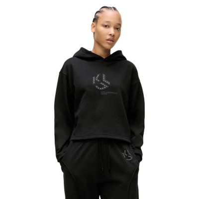 суичър,дамски,блузи,karl,lagerfeld,studded,regular,fit,hoodie,black