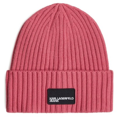 шапка,всички,шапки,karl,lagerfeld,turned,up,beanie,pink,(slate,rose)