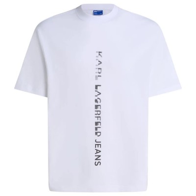 тениска,мъжки,тениски,karl,lagerfeld,vertical,logo,regular,fit,t,shirt,white