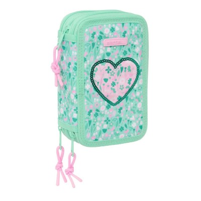 канцеларски,принадлежности,safta,cuore,pencil,case,37,pieces,green,(multicolor)