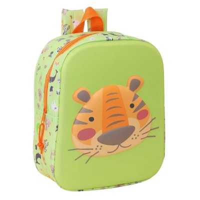 раница,раници,safta,622546011,tiger,3d,mini,6l,32x43x14,cm,backpack,multicolor,(green)