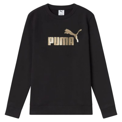 блуза,дамски,блузи,puma,ess+,textured,foil,big,logo,sweatshirt,black
