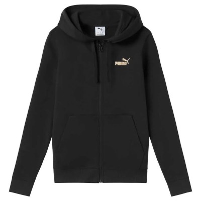 блуза,дамски,блузи,puma,essentials+,textured,foil,full,zip,sweatshirt,black