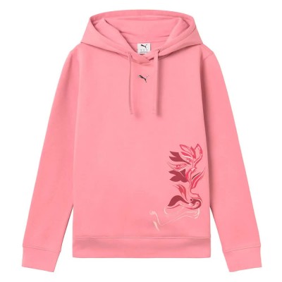 суичър,дамски,блузи,puma,graphic,flowered,hoodie,poised,pink