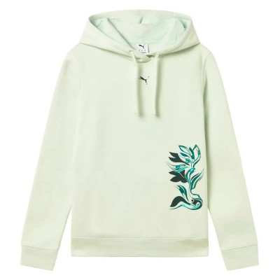 суичър,дамски,блузи,puma,graphic,flowered,hoodie,sage,frost