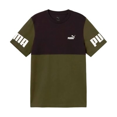 тениска,мъжки,тениски,puma,power,colorblock,short,sleeve,t,shirt,green,(dark,olive)