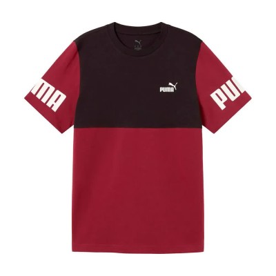 тениска,мъжки,тениски,puma,power,colorblock,short,sleeve,t,shirt,red,(ruby,shimmer)