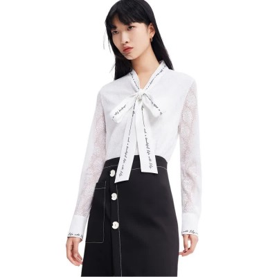 риза,с,дълъг,ръкав,дамски,блузи,дамски,ризи,lily,chic,ribbon,long,sleeve,shirt,white