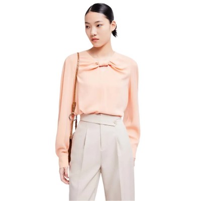 риза,с,дълъг,ръкав,дамски,блузи,дамски,ризи,lily,chic,twisted,long,sleeve,shirt,light,orange,(orange)