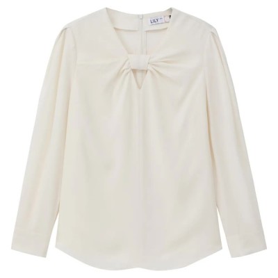 риза,с,дълъг,ръкав,дамски,блузи,дамски,ризи,lily,chic,twisted,long,sleeve,shirt,white
