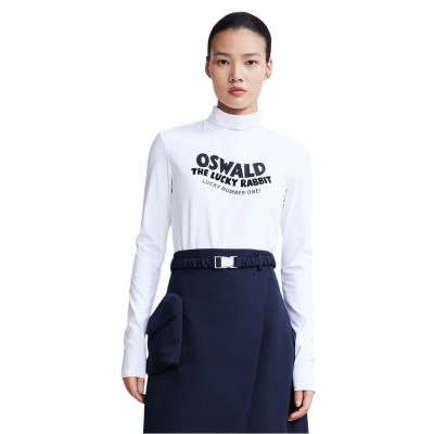 дамски,топове,lily,fun,print,high,neck,top,white