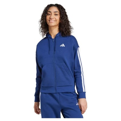 поларена,блуза,дамски,блузи,adidas,essentials,3,stripes,fleece,full,zip,sweatshirt,blue,(dark,blue,white)