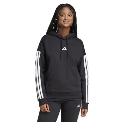 суичър,дамски,блузи,adidas,essentials,3,stripes,fleece,hoodie,black