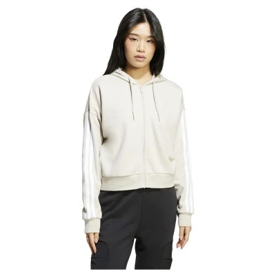 блуза,дамски,блузи,adidas,essentials,3,stripes,french,terry,full,zip,sweatshirt,wonder,alumina,white,(beige)
