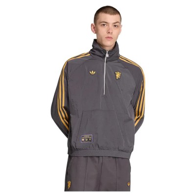 блуза,мъжки,пуловери,adidas,manchester,united,terrace,icons,half,zip,sweatshirt,utility,black