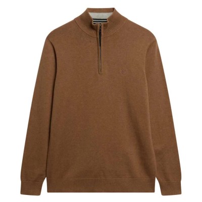 блуза,мъжки,пуловери,superdry,essentials,half,zip,sweater,carbon,brown,marl,(brown)