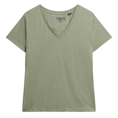 тениска,дамски,тениски,superdry,studios,slub,emb,vee,short,sleeve,t,shirt,dusty,sage,(green)