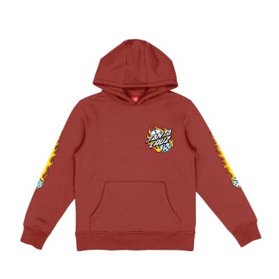 суичър,детски,блузи,santa,cruz,flaming,dice,dot,hoodie,red,(dark,rust)
