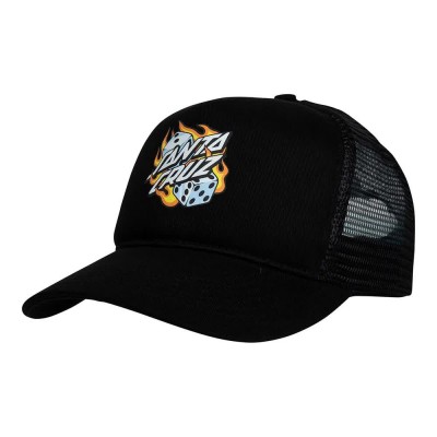 шапка,всички,шапки,santa,cruz,flaming,dice,dot,meshback,cap,black,(black)