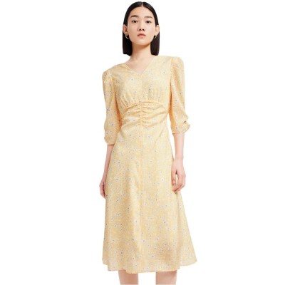 рокля,дамски,поли,и,рокли,lily,airy,printed,dress,orange,yellow,(yellow)