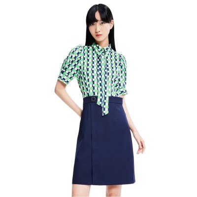 карирана,риза,дамски,поли,и,рокли,lily,checkerboard,shirt,dress,green,(blue)