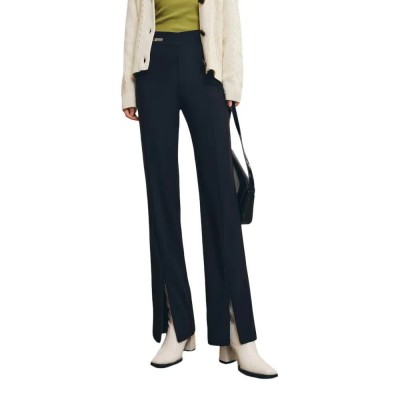 панталони,дамски,панталони,lily,chic,split,casual,pants,black,black,(black)