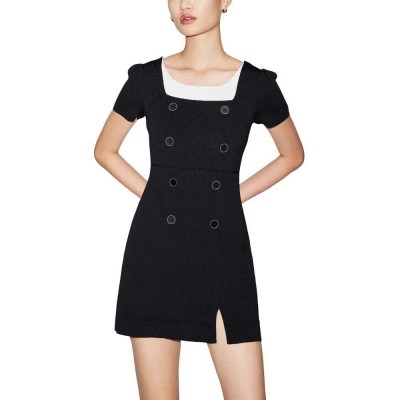 рокля,дамски,поли,и,рокли,lily,french,square,neck,dress,black,black,(black)