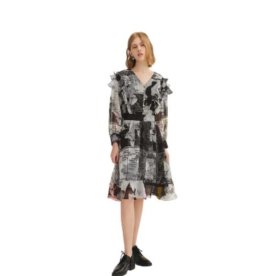 рокля,дамски,поли,и,рокли,lily,ruffle,dress,dark,gray,(grey)