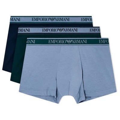 боксерки,мъжко,бельо,emporio,armani,core,logoband,trunk,boxers,3,units,navy,stone,green