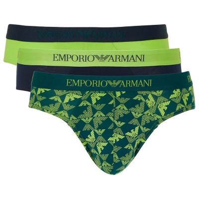 мъжко,бельо,emporio,armani,pure,cotton,slips,3,units,green,blue,(navy,lime)