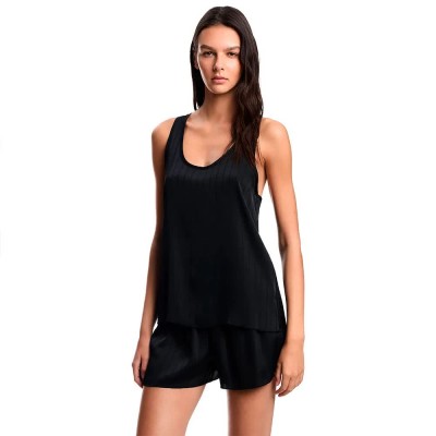 пижама,дамски,пижами,emporio,armani,jaquard,satin,pyjama,black,stripe