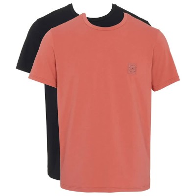 тениска,мъжки,тениски,emporio,armani,logo,label,short,sleeve,t,shirt,2,units,red,black,(black,coral)