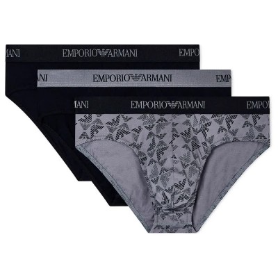 мъжко,бельо,emporio,armani,pure,cotton,slips,3,units,black,grey,(black,shade,print,black,black)