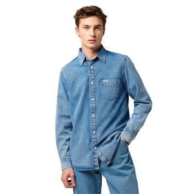 риза,с,дълъг,ръкав,мъжки,ризи,wrangler,1,pocket,regular,fit,long,sleeve,shirt,indigo,valley,(blue)