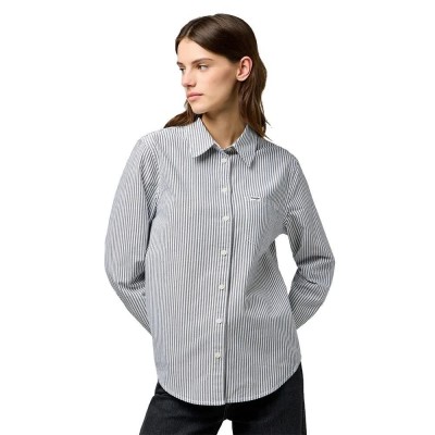 риза,с,дълъг,ръкав,дамски,блузи,дамски,ризи,wrangler,1,pocket,regular,fit,long,sleeve,shirt,navy,(grey)