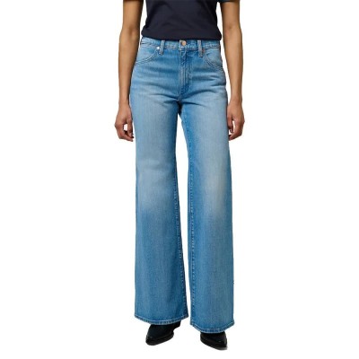 дънки,дамски,панталони,wrangler,70s,flare,fit,jeans,soft,ocean,(blue)