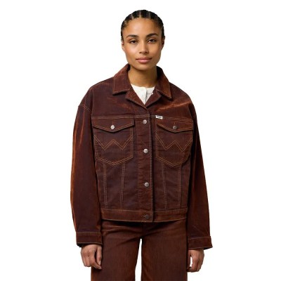 яке,дамски,якета,и,палта,wrangler,cowboy,relaxed,fit,denim,jacket,cinnamon,chill,(brown)