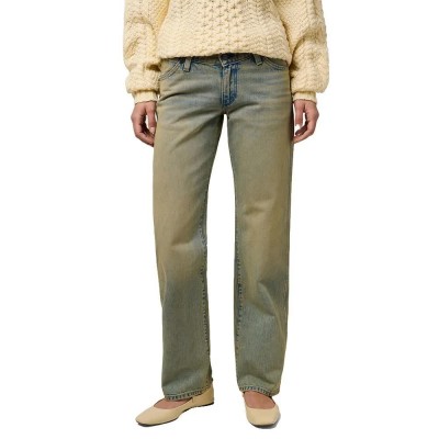 дънки,дамски,панталони,wrangler,cowboy,straight,fit,low,waist,jeans,blue,(tinted,indigo)