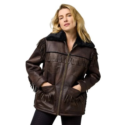 яке,дамски,якета,и,палта,wrangler,fringe,relaxed,fit,jacket,brown,leather,(brown)