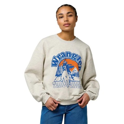 блуза,дамски,блузи,wrangler,oversized,loose,fit,sweatshirt,beige,(oat,mele)