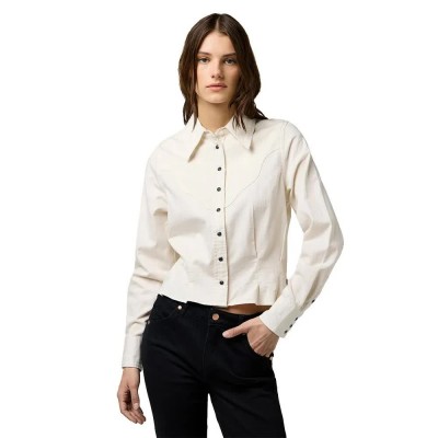 риза,с,дълъг,ръкав,дамски,блузи,дамски,ризи,wrangler,peplum,regular,fit,long,sleeve,shirt,beige,(pinstar,white)
