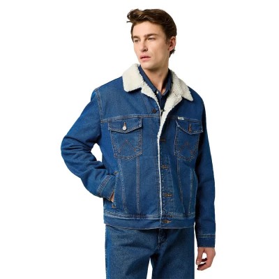 яке,мъжки,якета,дамски,якета,и,палта,wrangler,sherpa,classic,regular,fit,denim,jacket,blue,(mid,stone)