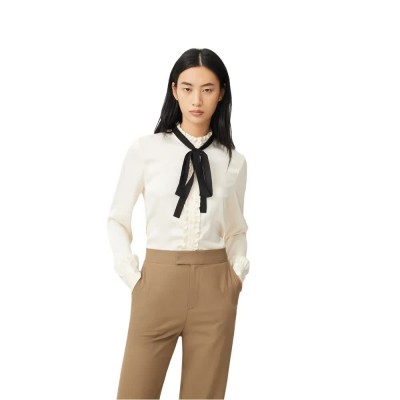 дамски,блузи,дамски,ризи,lily,ageing,detachable,tie,shirt,white