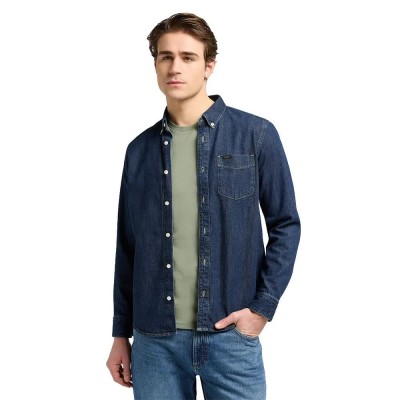 риза,с,дълъг,ръкав,мъжки,ризи,lee,button,down,regular,fit,long,sleeve,shirt,mid,stone,2,(blue)