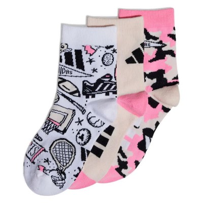 чорапи,детски,чорапи,adidas,logo,crew,socks,3,units,wonder,quartz,white,bliss,pink,(multicolor)