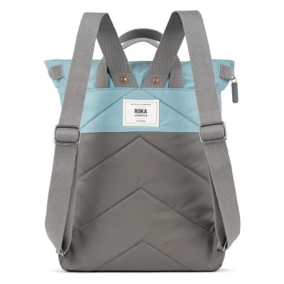 раница,раници,roka,london,canfield,b,two,tone,recycled,nylon,backpack,graphite,spearmint,(grey)