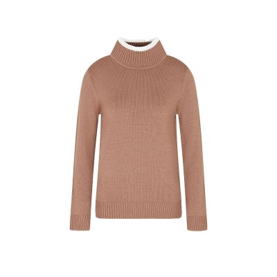 блуза,дамски,пуловери,дамски,плетени,дрехи,ea7,emporio,armani,train,apres,ski,high,neck,sweater,brown,(brown,white,alyssu)